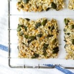 quinoa crackers on a wire rack.