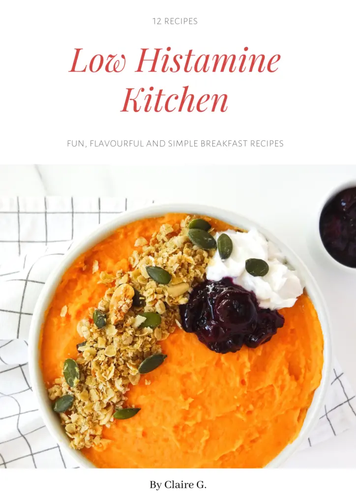 low histamine breakfast recipes with image of sweet potato bowl