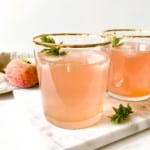 two glasses of peach honey mocktail.