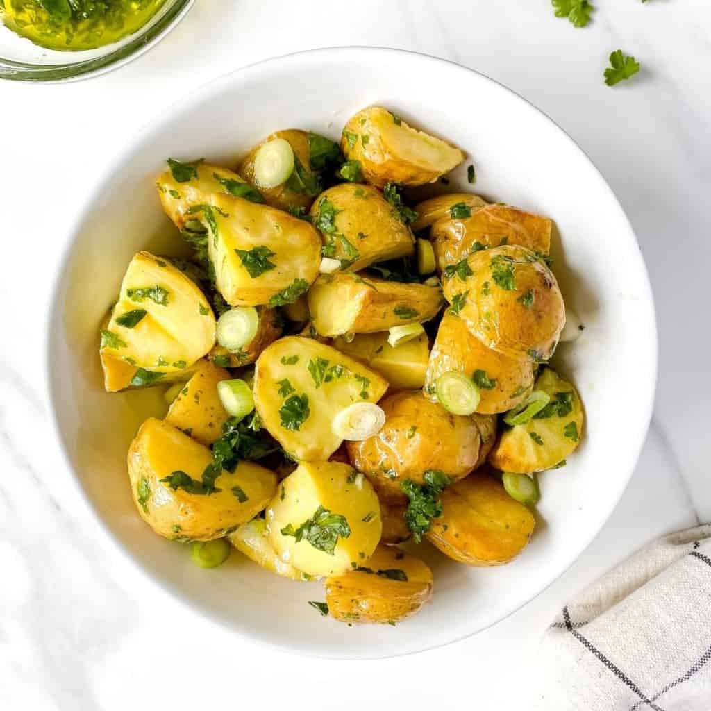 Herbed Roasted Potato Salad (without Mayo) - Through The Fibro Fog