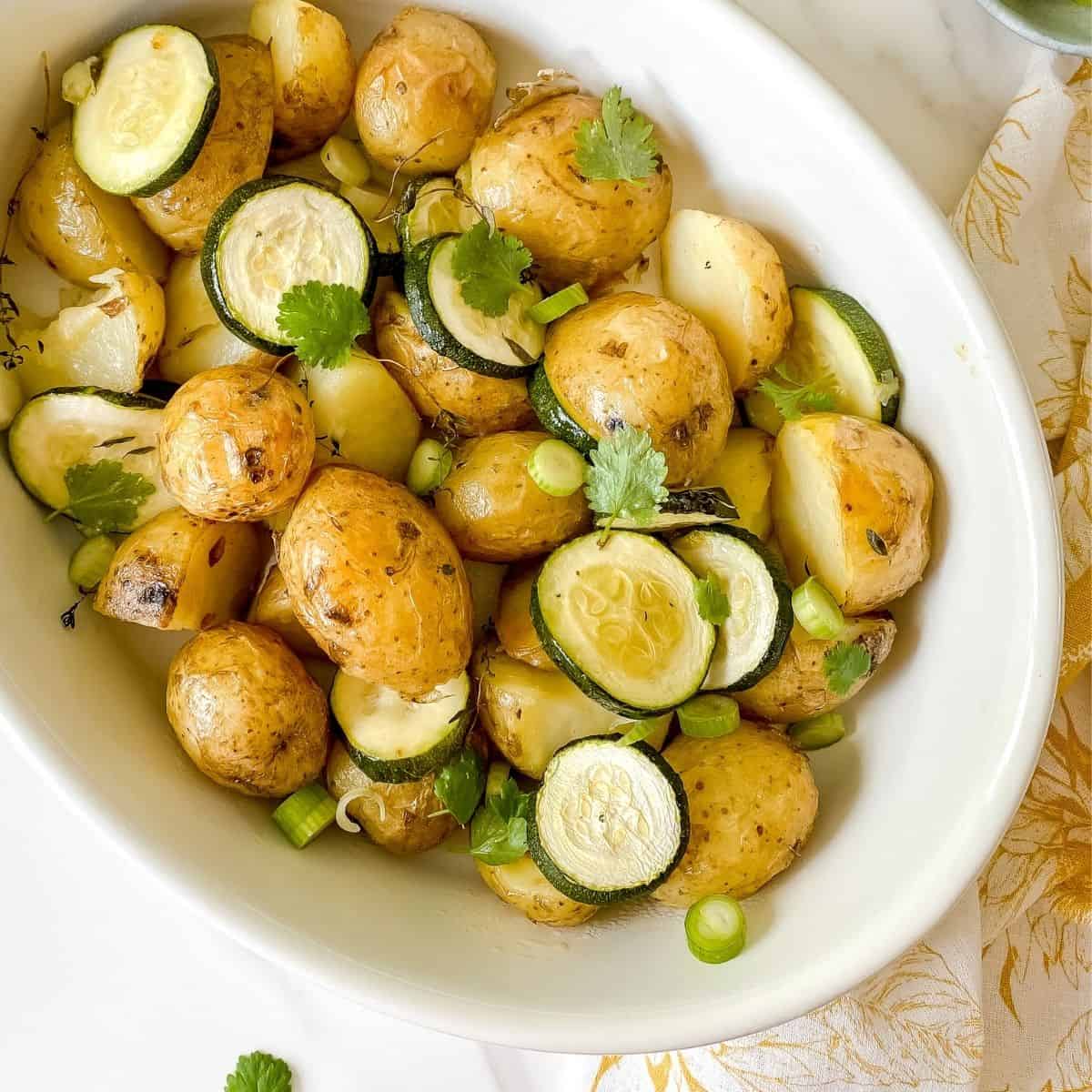 Roasted zucchini and potatoes