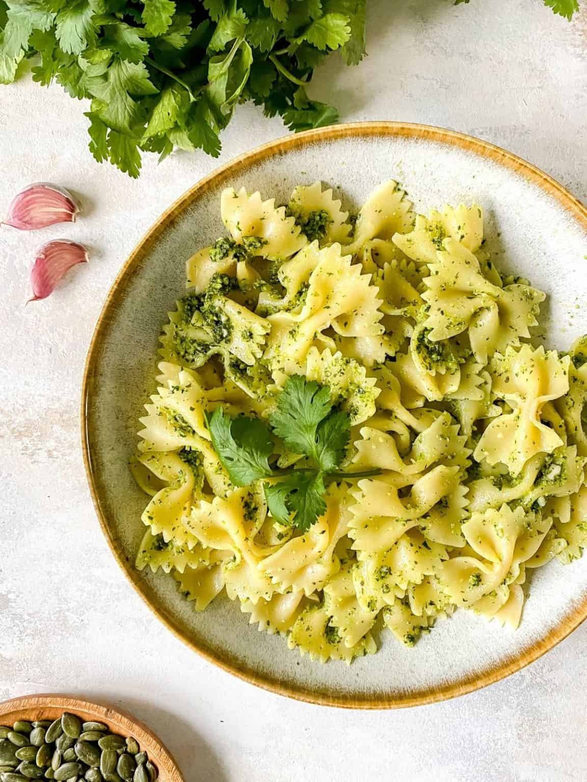 Coriander Pesto Pasta Through The Fibro Fog