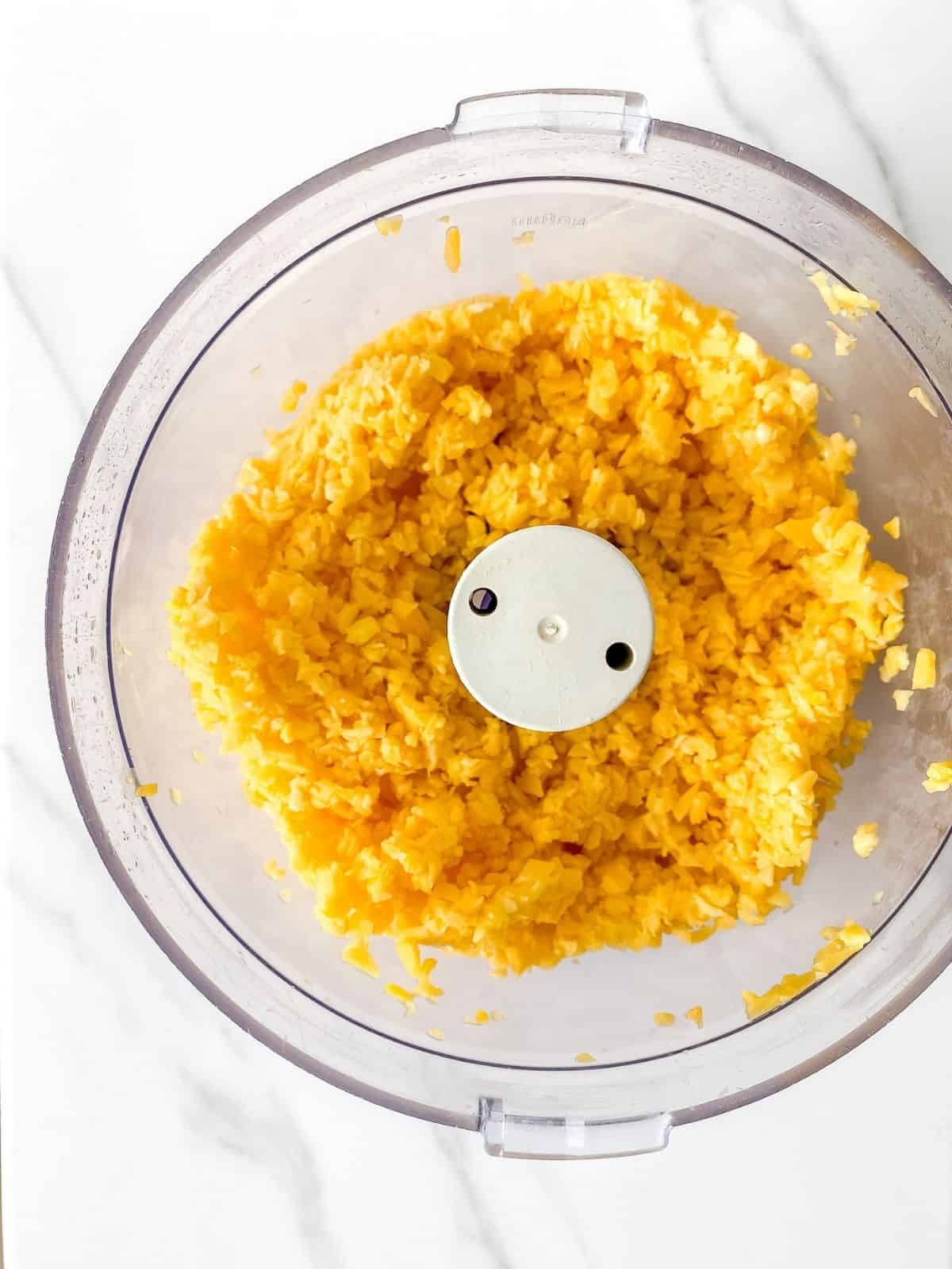 frozen mango in a blender.