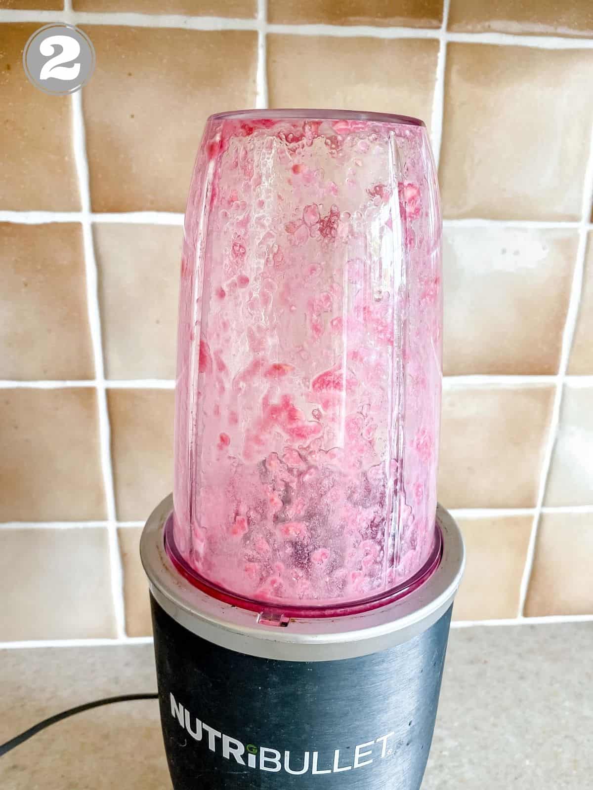 pomegranate juice in a blender.