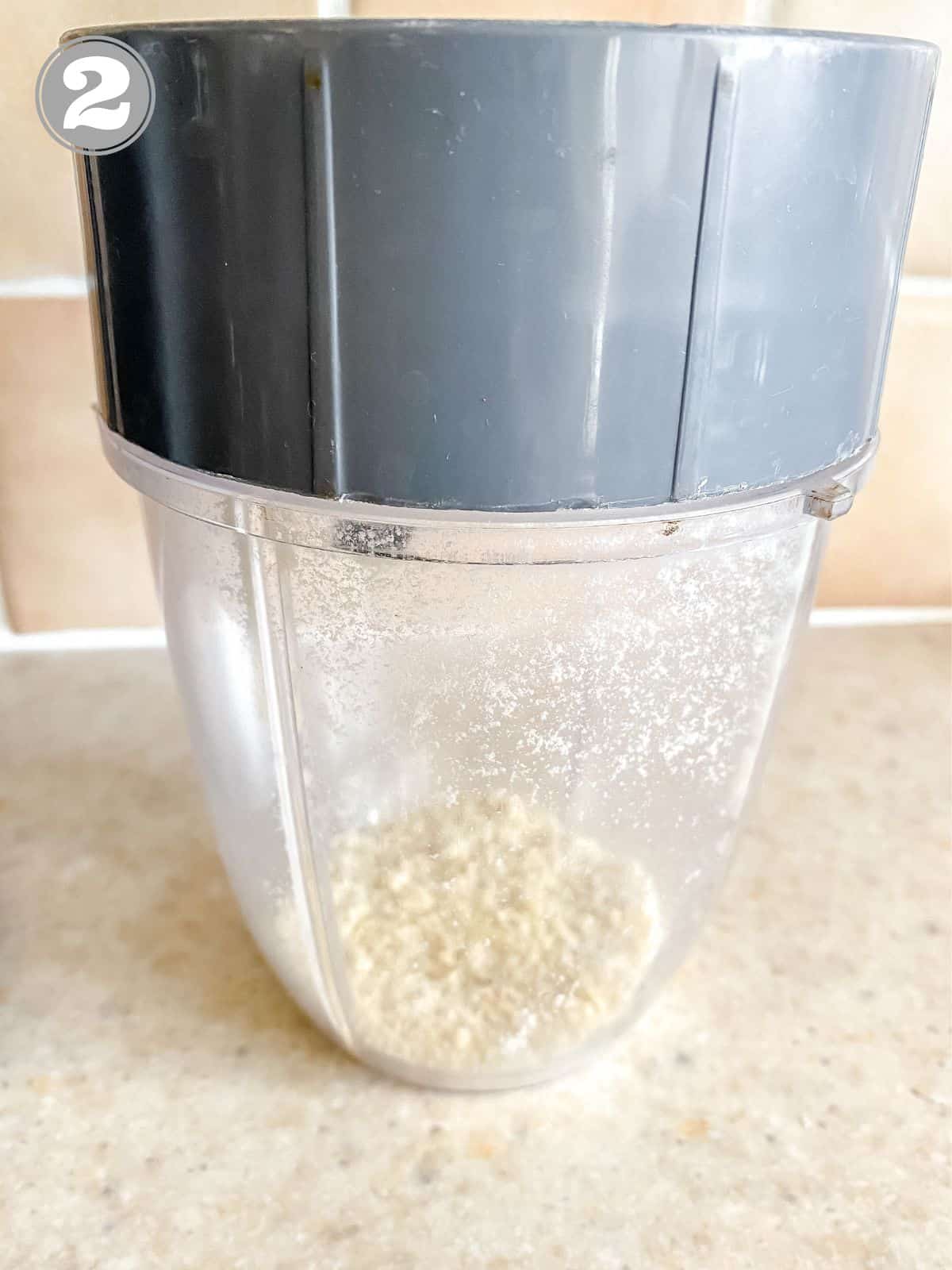 ground almonds in a blender cup.