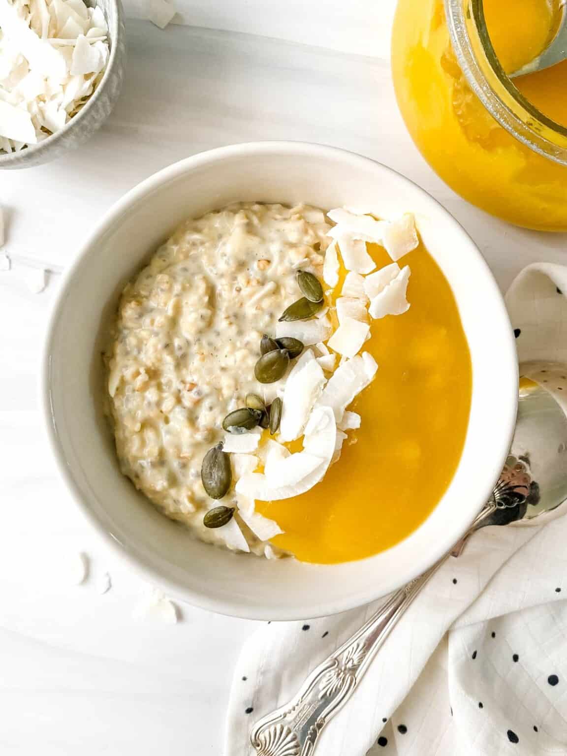 Creamy Mango Oatmeal Through The Fibro Fog