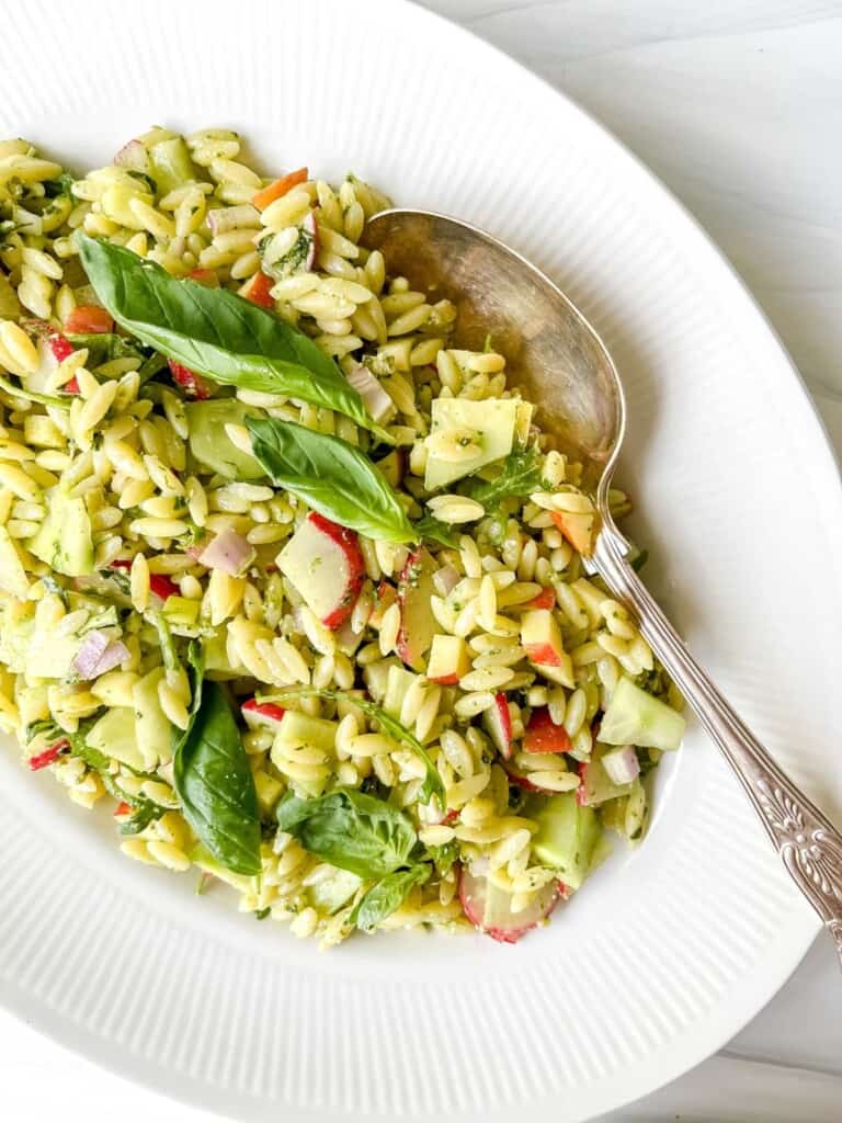 Pesto Orzo Salad Through The Fibro Fog