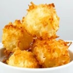 keto coconut macaroons in a white bowl.