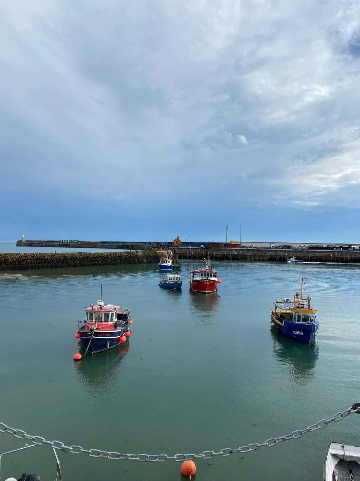 boats in a harbour.