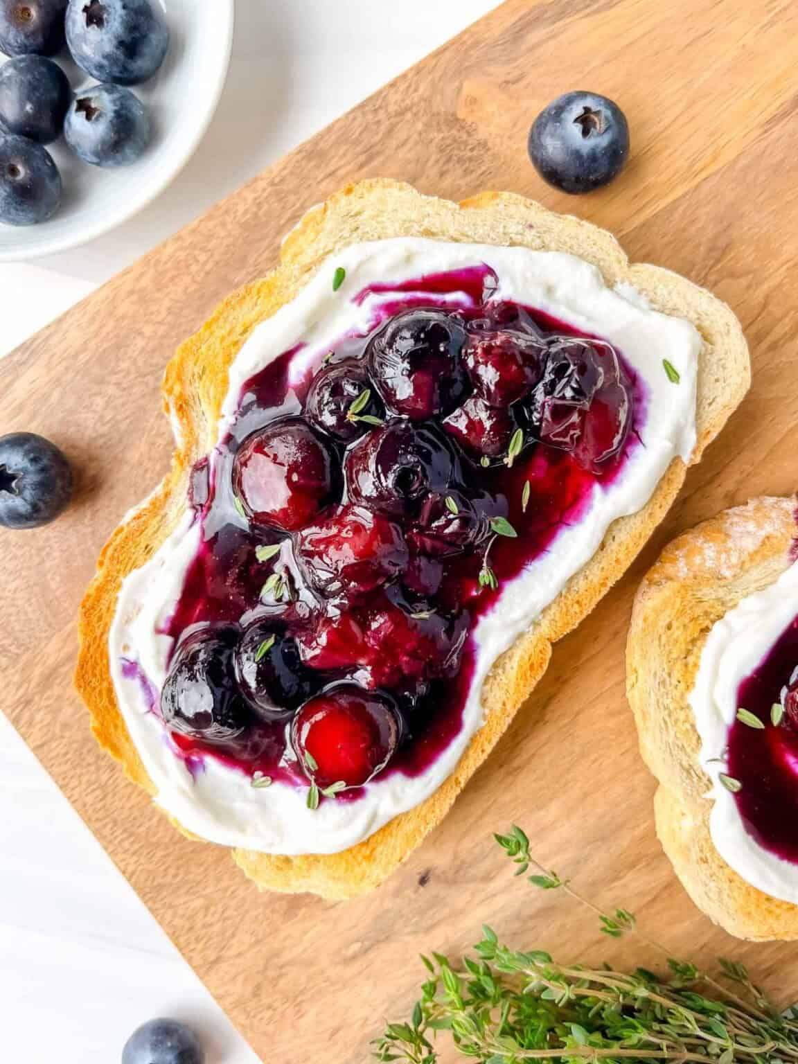 Blueberry Ricotta Toast - Through The Fibro Fog